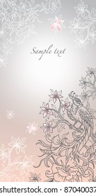card with a decorative bird