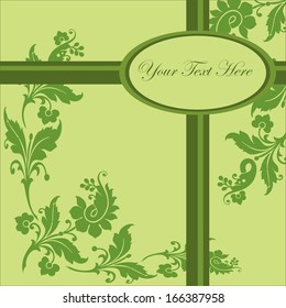 Card with decorative floral elements
