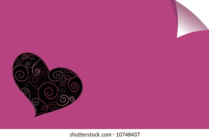 card with a decorative heart - vector image