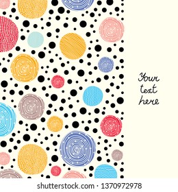 Card with decorative polka dot.