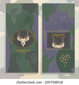 card deer logo creative abstract  design. Social media banner template Editable mockup for stories  post  promotion modern coloured shapes  line arts background.