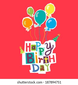card depicting balloons