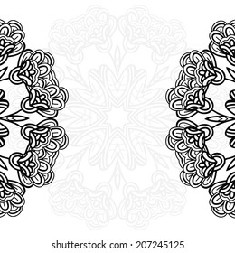 Card design. Black and white vector pattern