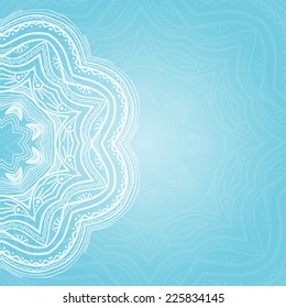 Card design. Blue ornamental background. Vector art - Shutterstock ID 225834145