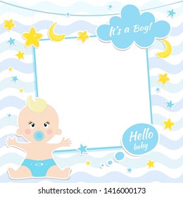 Card design with boy, baby shower card