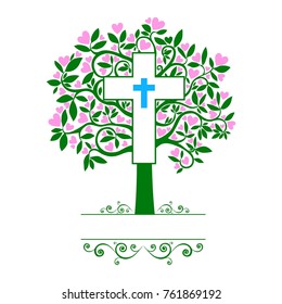 Card Design. Cross. Christian Symbol. Vector illustration