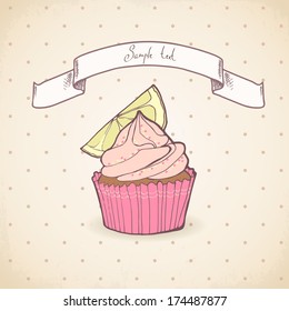 Card design with cupcake.