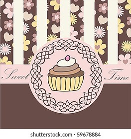 Card Design with cupcake