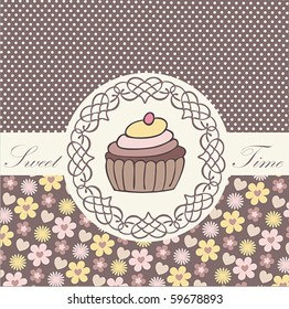 Card Design with cupcake