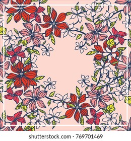 Card design. Cute floral vector card. 