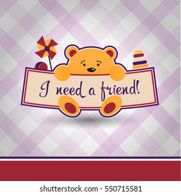 Card design with a cute little tiger.