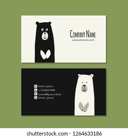 Card design with funny bear