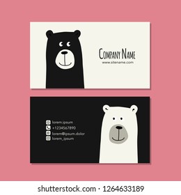 Card design with funny bear