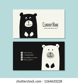 Card design with funny bear