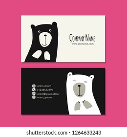 Card design with funny bear