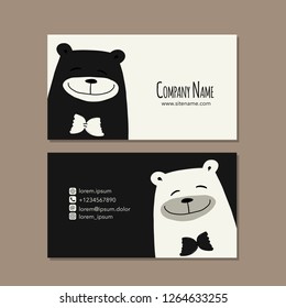 Card design with funny bear