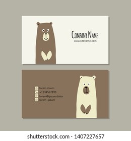 Card design with funny bear