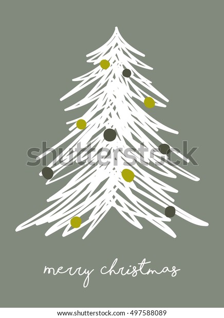 Card Design Hand Drawn Christmas Tree Stock Vector Royalty Free 497588089 Shutterstock 4784