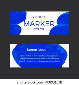 Card design with hand-drawn marker vector markers background. Vector design template for card, letter, banner, menu.