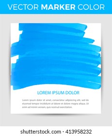 Card design with hand-drawn marker vector markers background. Vector design template for card, letter, banner, menu.