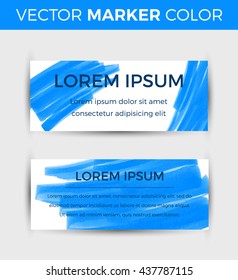 Card design with hand-drawn marker vector markers background. Vector design template for card, letter, banner, menu.