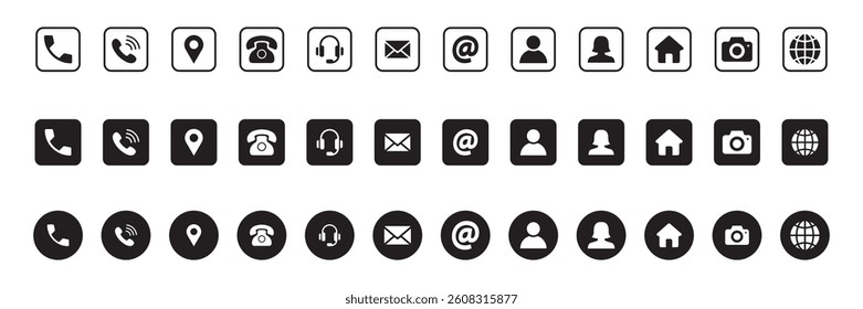 Card design icon vector. Contact icons set. Business card symbol. Phone icon. Web. Vector illustration eps 10