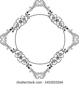 Card design for leaves and flower frame. Vector