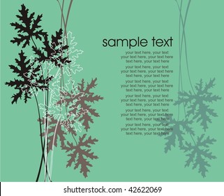 card design with leaves and place for text
