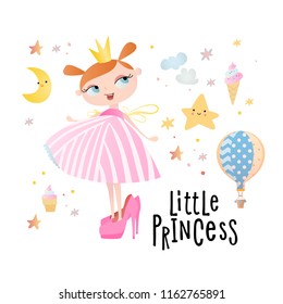 Card design with a little princess.