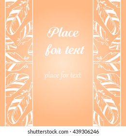 card design on an orange background in the style of boho-chic