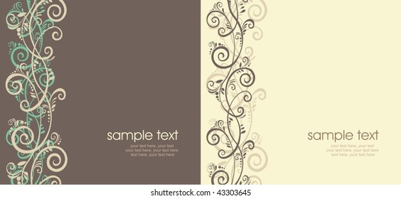 card design with ornament and text