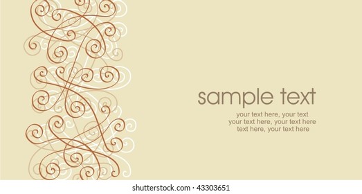 card design with ornament and text