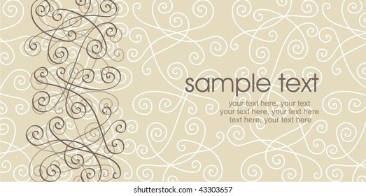 card design with ornament and text