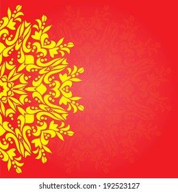 Card design. Ornamental background. Vector art