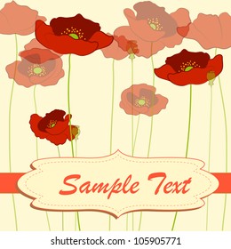 Card design with poppies