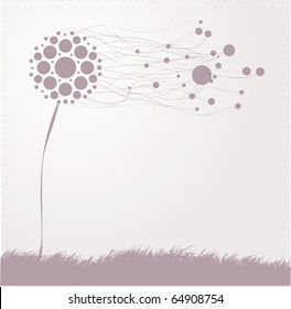  card design with stylized flower