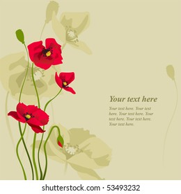 card design with stylized poppy