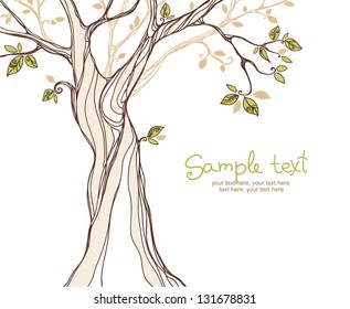 card design with stylized tree