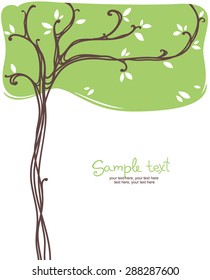 card design with stylized tree