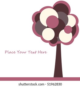 card design with stylized trees and text. vector illustration