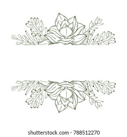 Card design with succulent plants. Vector illustration.