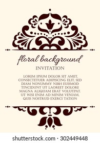 Card design template. Can be used for invitation, menu, ottoman, card design, for pillow design, banners, signs and others.