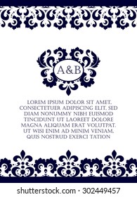 Card design template. Can be used for invitation, menu, ottoman, card design, for pillow design, banners, signs and others.