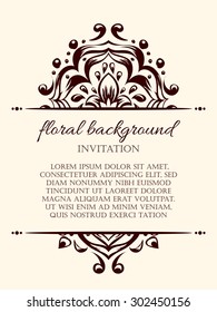 Card design template. Can be used for invitation, menu, ottoman, card design, for pillow design, banners, signs and others.