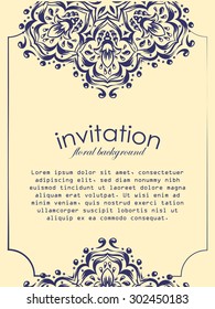 Card design template. Can be used for invitation, menu, ottoman, card design, for pillow design, banners, signs and others.