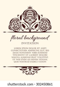 Card design template. Can be used for invitation, menu, ottoman, card design, for pillow design, banners, signs and others.