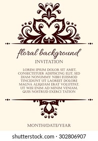 Card design template. Can be used for invitation, menu, ottoman, card design, for pillow design, banners, signs and others.