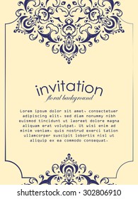 Card design template. Can be used for invitation, menu, ottoman, card design, for pillow design, banners, signs and others.