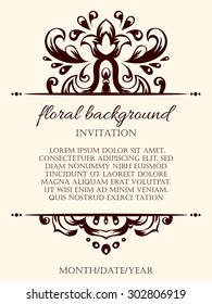 Card design template. Can be used for invitation, menu, ottoman, card design, for pillow design, banners, signs and others.