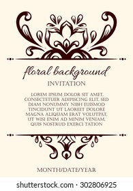 Card design template. Can be used for invitation, menu, ottoman, card design, for pillow design, banners, signs and others.